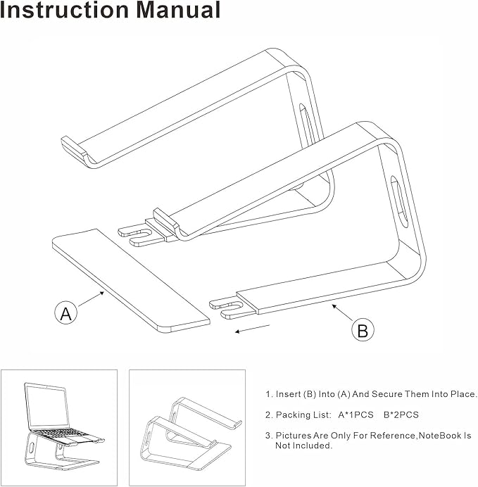 Laptop Stand, Ergonomic Aluminum Laptop Mount Computer Stand, Detachable Laptop Riser,Notebook Holder Stand All 10-17.3" Laptops(Gold)