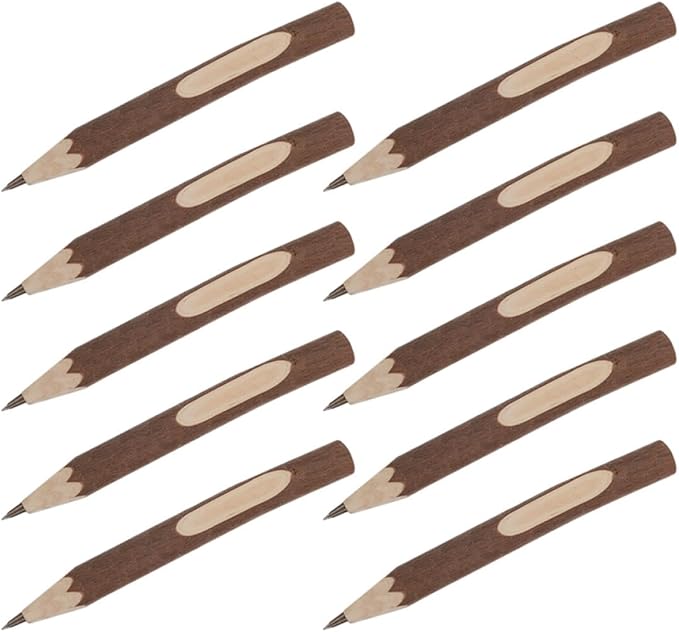 Hemoton 10pcs Wooden Ballpoint Pens 13cm Natural Tree Bark Texture Biodegradable Portable Writing Tools for Office School Daily Use