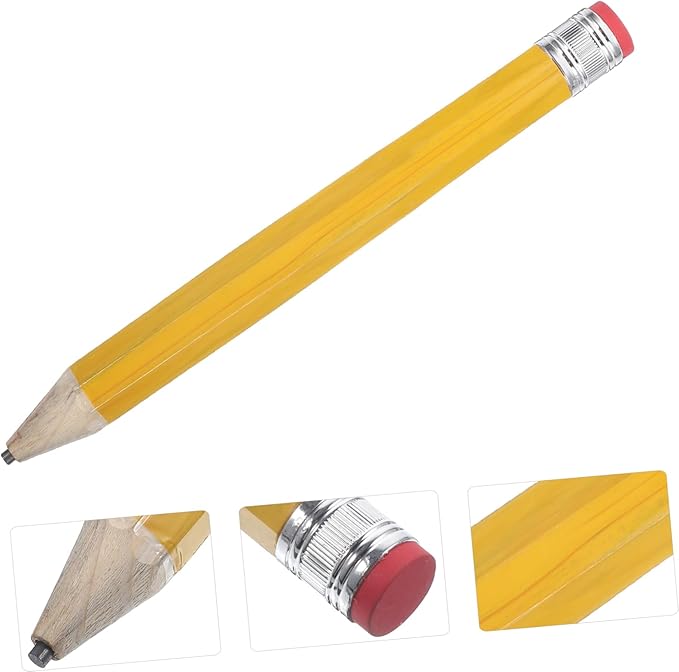 ERINGOGO Giant Wooden Pencil Jumbo Prop for Writing Drawing Comfortable Grip for Parties School Activities