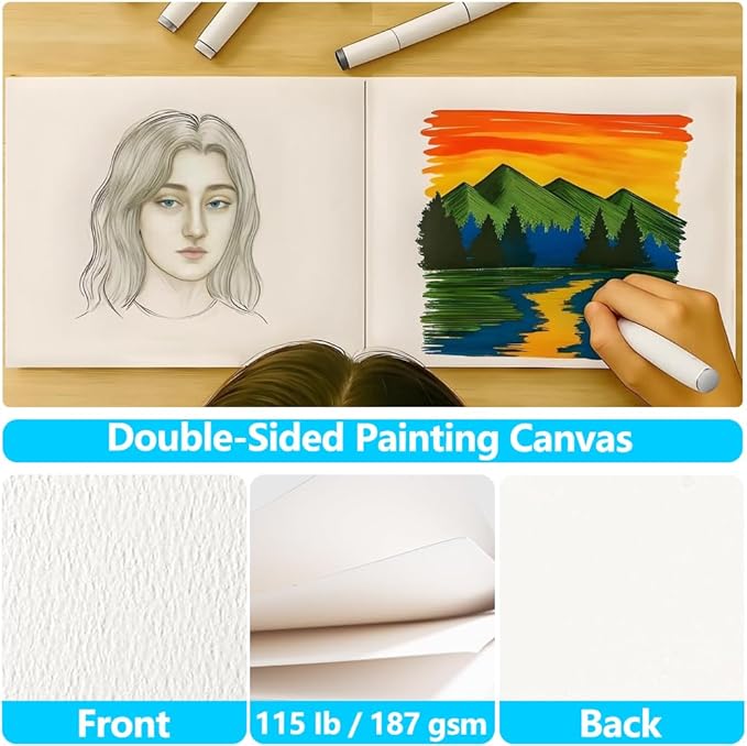 Canvas for Painting 8x10 Inch, 20 Sheets (115lb/187g) Canvases Boards for Painting, Art Supplies Paint Canvas Panels for Acrylic Oil Tempera Paints