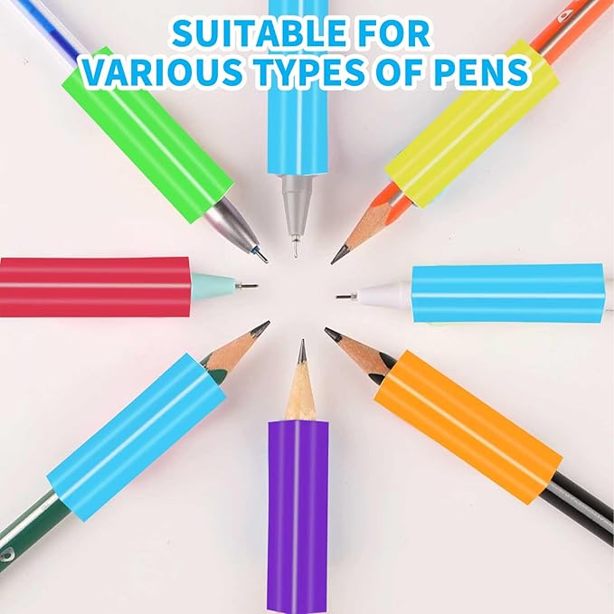 6 PCS Triangle Pencil Grips, Pencil Grips for Kids Handwriting, Assorted Bright Colors, 1.73-Inch Long