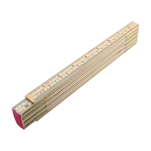 TAODAN 2m Folding Wooden Ruler with Imperial and Metric Scales Suitable for Carpenters and Underwater Surveying