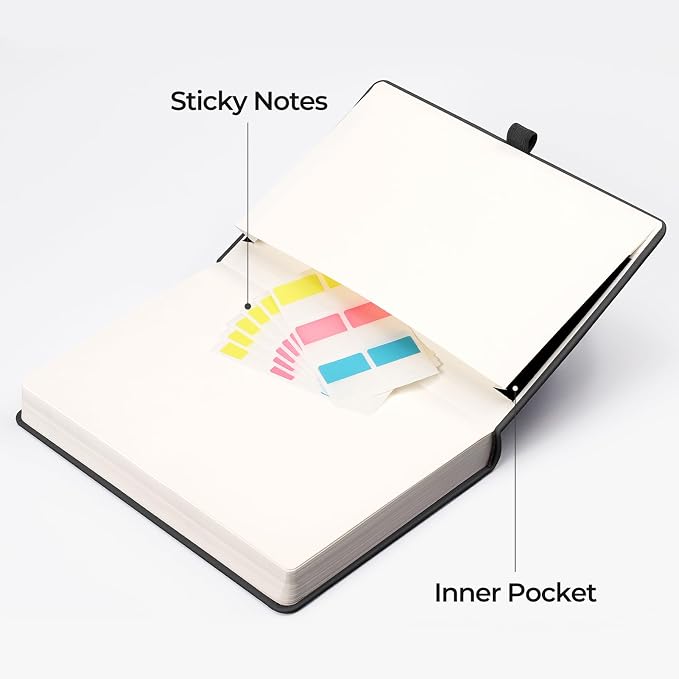 EMSHOI Lined Journal Notebook, 320 Numbered Pages, A5 Size (5.7'' x 8.3'')