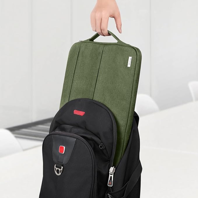 Voova Laptop Sleeve Carrying Case 15.6 16 Inch,Slim Computer Cover Bag Compatible with MacBook Pro 15/16, Dell xps 15,15-16 Inch HP Dell Asus Laptop, Army Green