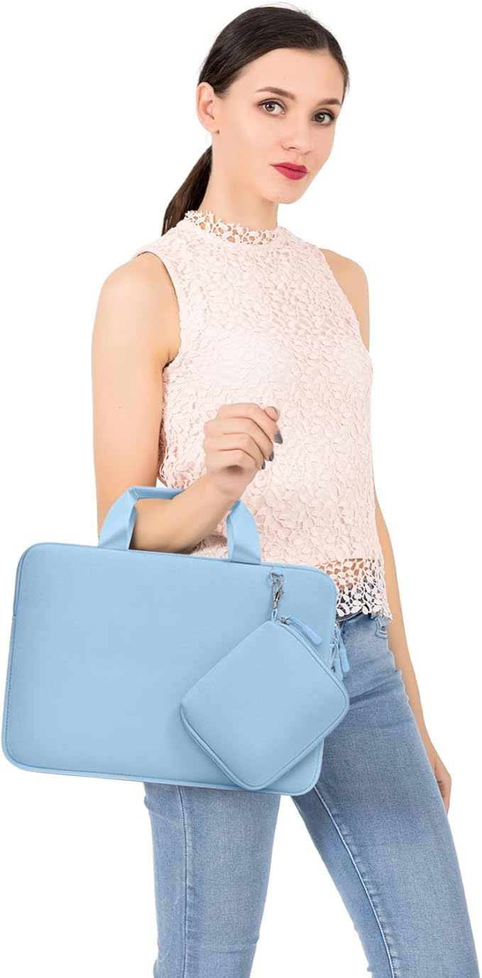 MOSISO Laptop Case 15 inch, Laptop Sleeve Bag Compatible with MacBook Air 15 inch M5 M4 M3 M2 2026-2023, Dell XPS, Neoprene Carrying Computer Bag with Handle&Detachable Small Case, Air Blue