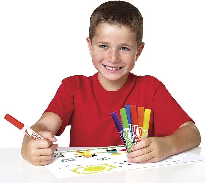 Cra-Z-Art Super Washable Broadline Markers Bulk Class Pack 200ct 8 Assorted Colors, 25 Broadline Markers in Each Color