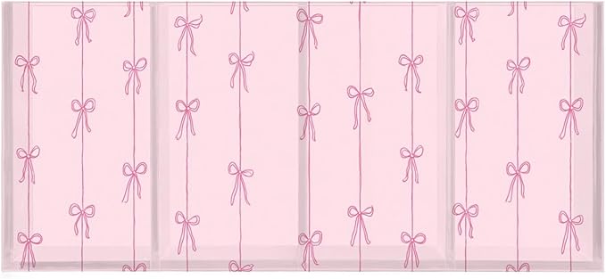Aslsiy Ribbons Bow Coquette Pen Holder Pink 4 Compartments Acrylic Pencil Holder Clear Makeup Brush Holder Desk Organizer Office Supplies