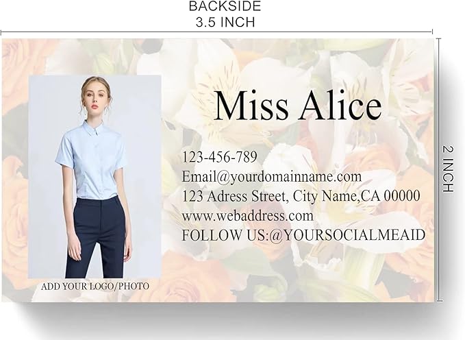 Customized Name Cards 500 PCS, Customized Design with Picture Texture All Business Designs cards No Additional Charge (Color-K)