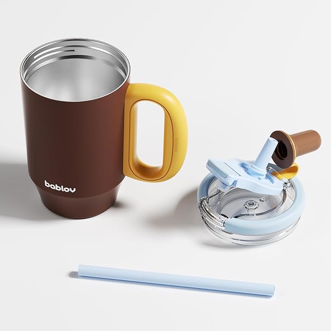 insulated tumblers for travling camping, 316L Stainless Steel Tumbler with Lid and Straw, 23 oz Coffee Tumbler with Handle for Tea, Cold Hot Beverages at Home Office or on the Go Travel Coffee Mugs