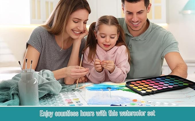 Watercolor Paint Set, 36 Colors of Washable Watercolor Paint Includes Watercolor Palette and 3 Paint Brushes. Great Water Color kids paint