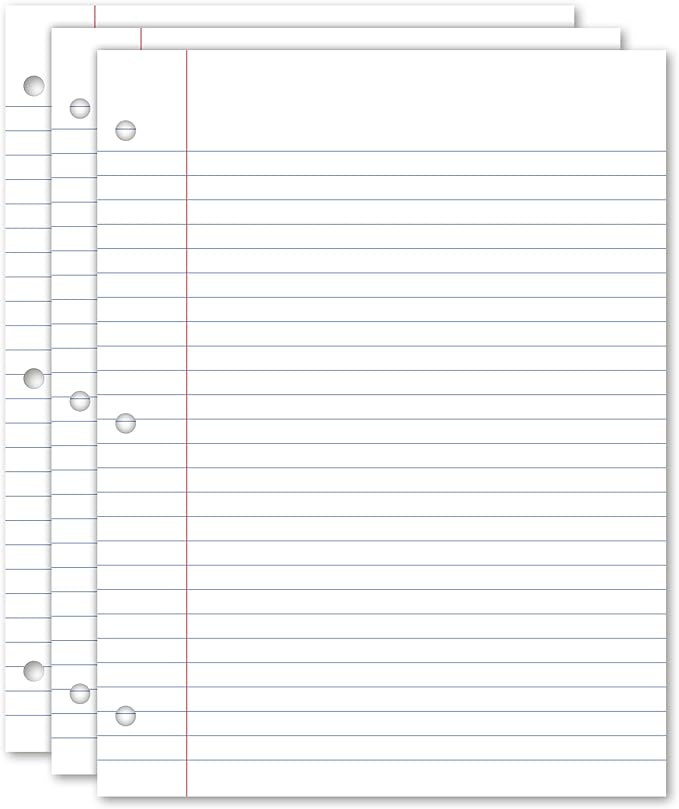 iScholar Wide Ruled Filler Paper, White, 10.5 x 8-Inches, White, 200 Sheets per Pack (81200)