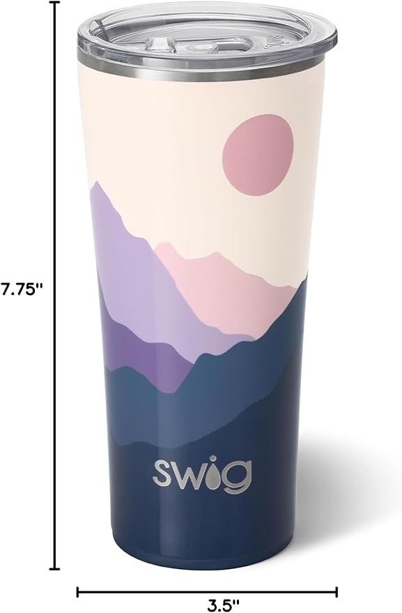 Swig Life 22oz Insulated Tumbler, Travel Coffee Tumbler with Lid, Cup Holder Friendly Travel Coffee Mug, Stainless Steel (Moonshine)