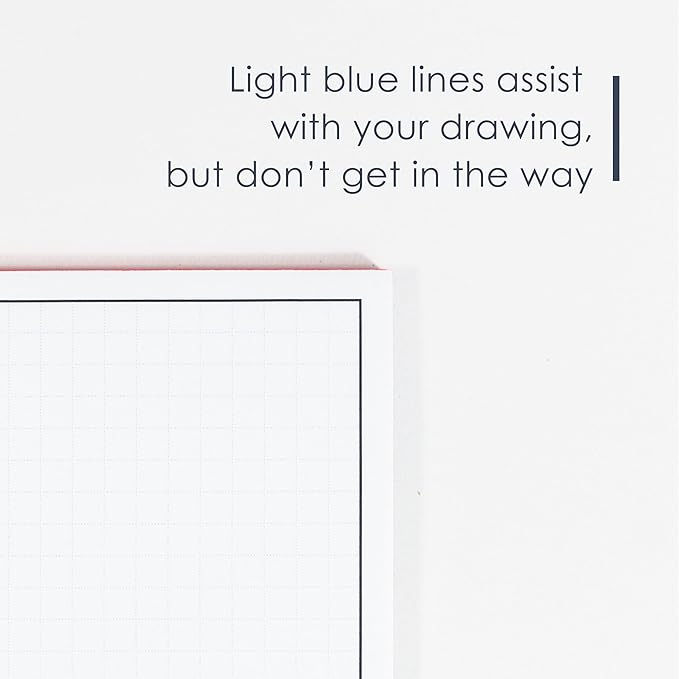 GeekNavy 8.5" x 11" Quadrille Graph Paper 50 Sheets Landscape - 0.25" 4x4 Square Grid, Blueprint, High Brightness, Border-Outlined, Drafting (1-Pack)