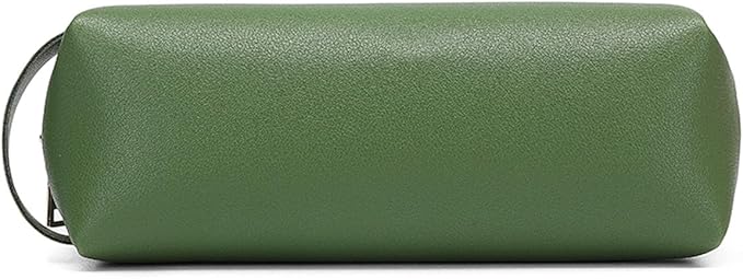 Pencil Case Soft School Pencil Pouch Bag for Easy Carry Stylish and Durable (Green,Faux leather)