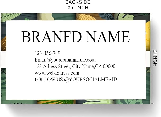 Custom Printed Business Stock Cards - Thick Sturdy Stock - 3.5" x 2" - 100% Recycled Content (500/200 PCS) Premium Double-sided Print
