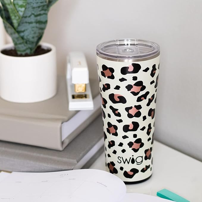 Swig Life 22oz Insulated Tumbler, Travel Coffee Tumbler with Lid, Cup Holder Friendly Travel Coffee Mug, Stainless Steel (Get Crackin)
