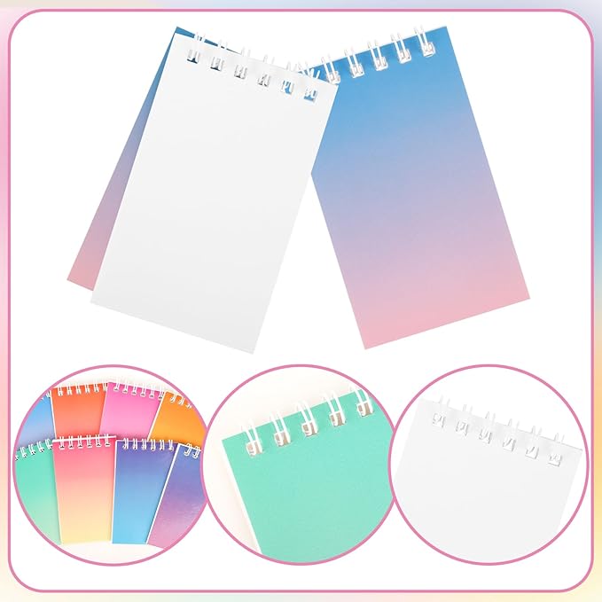 Hooqict 24 Pack Mini Pocket Notebooks Bulk Small Spiral Notebook Colorful Notepads Memo Note Pads for Kids Party Favors, Nurse, Office, Classroom School Supplies, 3.9 x 2.4 Inch