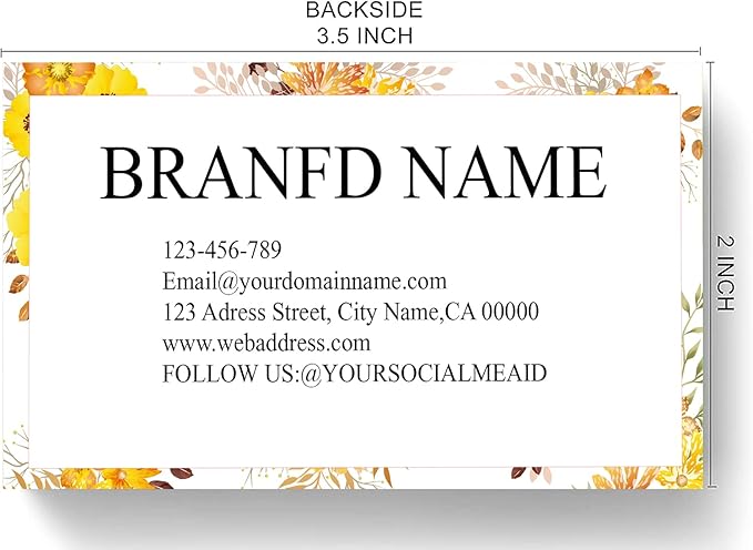 Custom Printed Business Stock Cards - Thick Sturdy Stock - 3.5" x 2" - 100% Recycled Content (500/200 PCS) Premium Double-sided Print