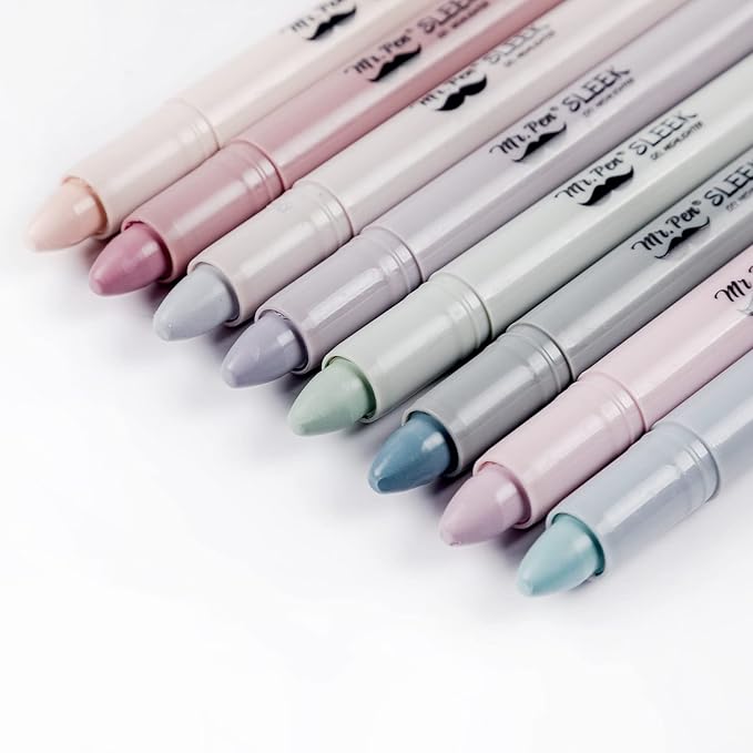 Mr. Pen- No Bleed Gel Highlighters, Dusty Colors, 8 Pack, Bible Highlighters and Pens No Bleed, Bible Markers for Study, Journaling, School Supplies and Accessories