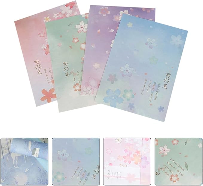 Healifty B5 Japanese Style Stationery Writing Paper 40pcs Set Floral Letter Paper for Students and Office Use Vintage Decorative
