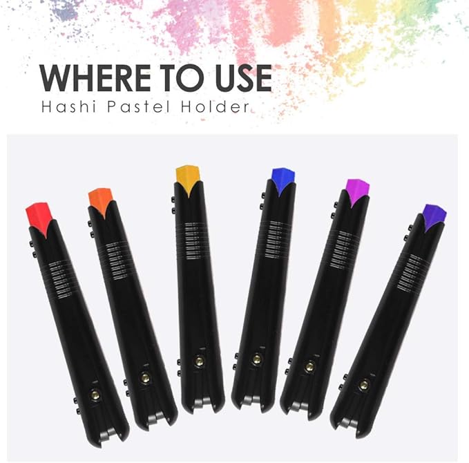 HA SHI Adjustable Pastel Holder Set (2pcs), Universal Art Stick Extender for Soft Pastels, Charcoal & Erasers, Professional Grip Tool for Adult Artists, Prevents Breakage & Stains