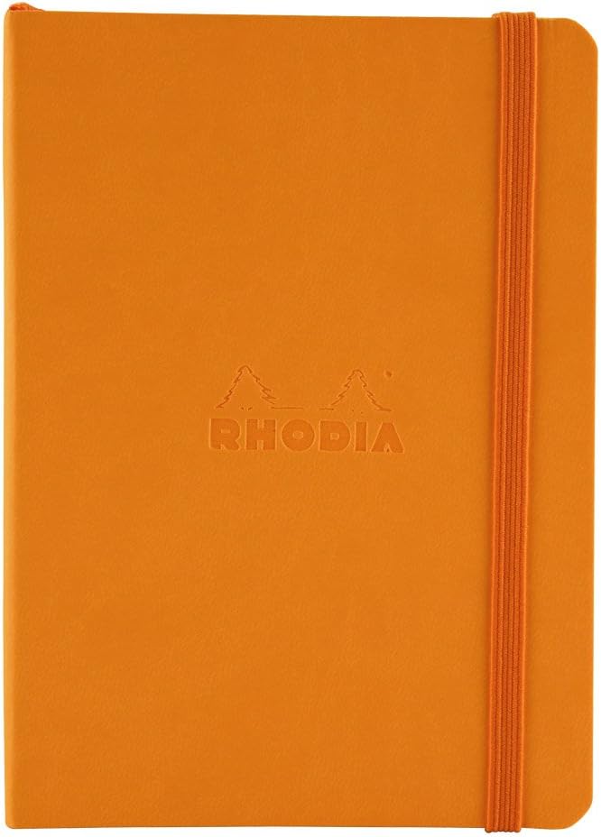 Rhodia Rhodiarama SoftCover Notebook - 72 Dots Sheets - 4 x 5 1/2 - Orange Cover (117365C)