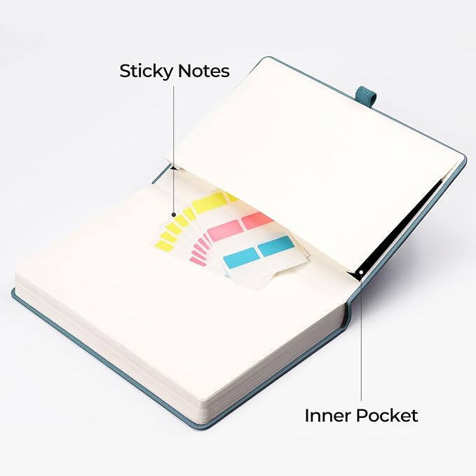 EMSHOI Lined Journal Notebook, 320 Numbered Pages, A5 Size (5.7'' x 8.3'')