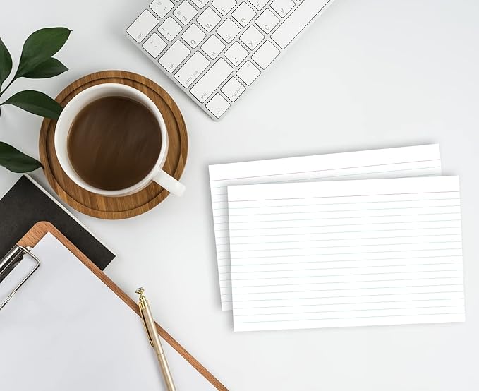 Home Advantage 5x8 Ruled Index Cards - Our 50 Pack of Lined Notecards Use Heavy Duty Cardstock to Make Them Bleed Proof – These Line Ruled Index Cards Make Perfect Flashcards & Note Cards