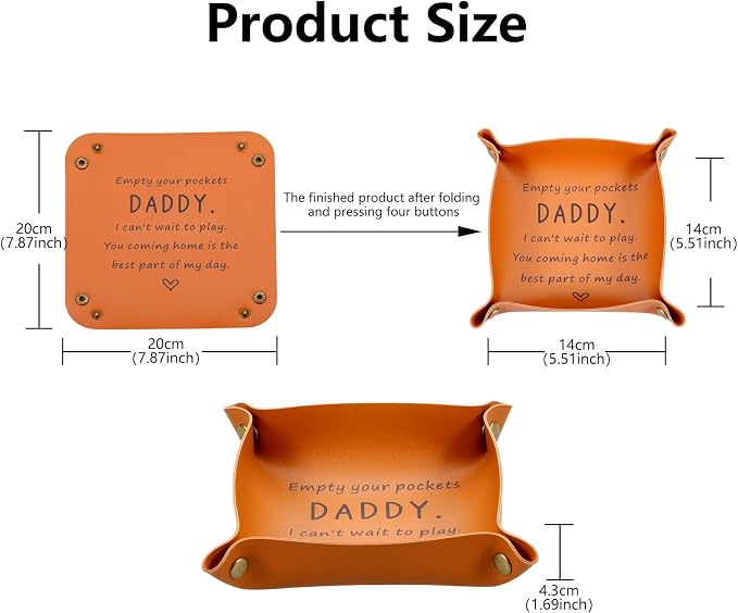 Dad Gifts from Daughter Son New Dad Gifts for Men First Time Daddy Gift from Baby Girl Boy Husband Birthday Stuff from Wife Anniversary Christmas First Fathers Day Valentines Gift for Him Leather Tray