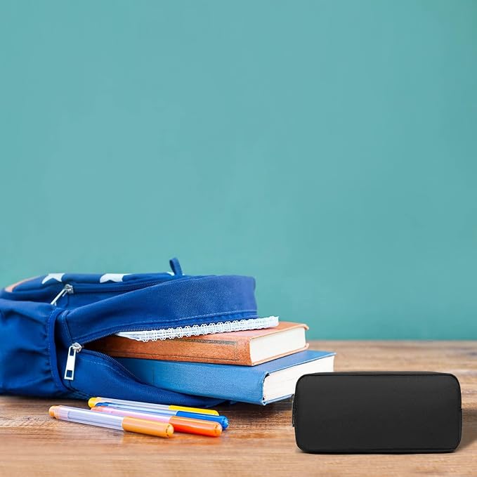 Della Gao Pencil Case Small Pencil Pouch Aesthetic Pencil Box | Office Stationery Organizer, Simple Sturdy Multifunctional Pencil Bag for Men (01-1BK)