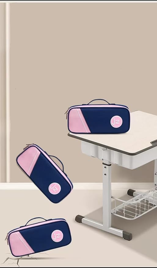 Large Capacity Pencil Case, Premium Oxford Pencil Pouch, Kawaii Cute Pen Case Stationery Bag for Girl Boy Teen Aesthetic School Supplies, Makeup Bag, Box Organizer for Office Desk Accessories, Pink