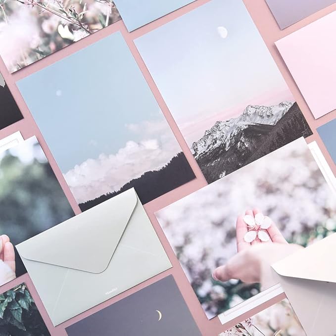 Monolike Photo Letter Paper and Envelopes Set - 8Type, 32 Letter Paper + 16 Envelopes
