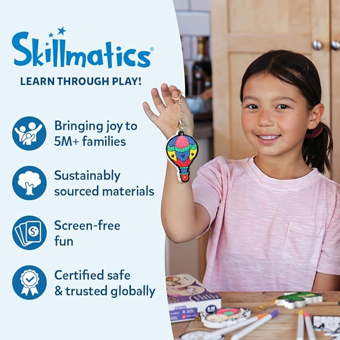 Skillmatics Poke-in Art - Underwater Animals, Mess-Free Arts & DIY Wood Crafts for Kids, Creative Kit, Gifts for Girls & Boys Ages 4, 5, 6, 7, 8, 9
