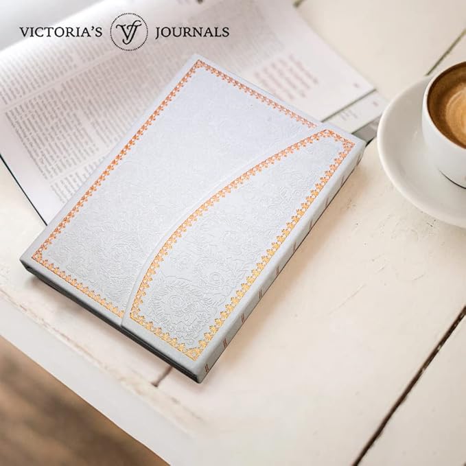 VICTORIA'S JOURNALS Magnet Journal, Carving Vintage Notebook Faux Leather Hard Cover Personal Diary Lined Pages Ribbon Bookmark, 8'' x 5.7''