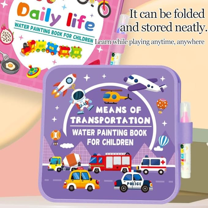 Montessori Mess-Free Water Coloring Book, 2026 Reusable Water Painting Book,Waters Paint Color Books,Montessori WaterColoring Books,No Mess,Just Add Waters to Reveal Vibrant Colors(1Pcs)