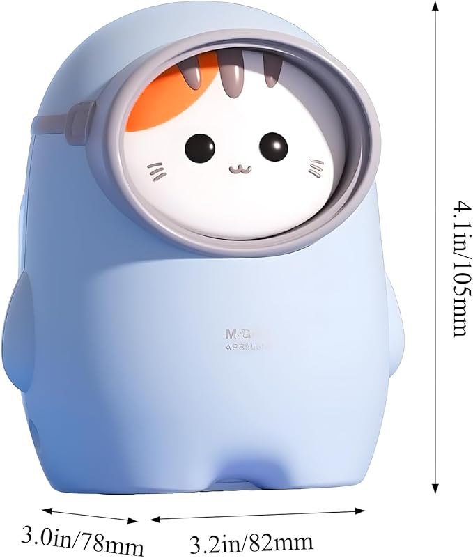 M&G Electric Pencil Sharpener, Portable Pencil Sharpener Cute Cat Design Battery/USB Dual Power Operated Sharpener for Pencils Kids Students Home Classroom School Office