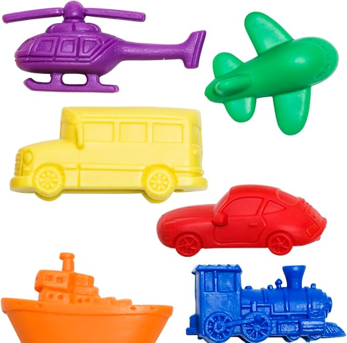 Make Math and Learning Fun with These Colorful Transportation Counters! Perfect for Early Math Skills, Sorting, Patterning, and Imaginative Play. Hands-on Learning at School or Home.Set of 24