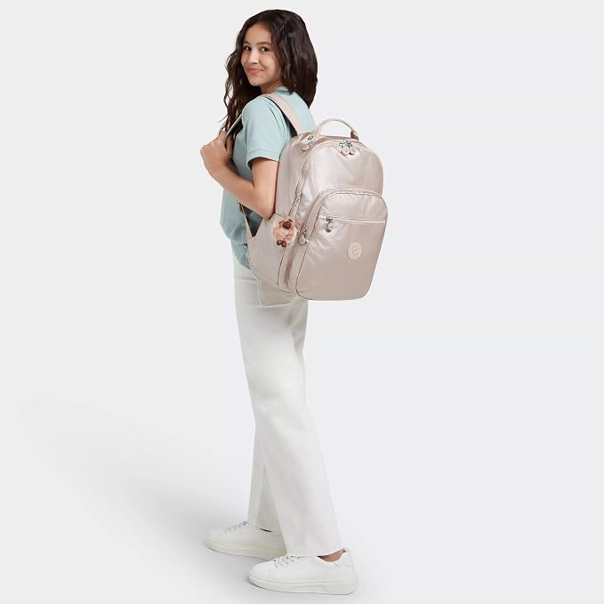 Kipling Women's Seoul 15" Laptop Backpack, Durable, Roomy with Padded Shoulder Straps, Built-In Protective Sleeve