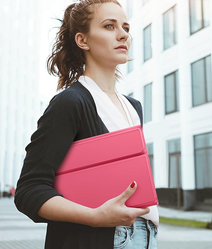 Hamile for iPad 11th 10th Generation Case with Keyboard - 7 Colors Backlit Wireless Detachable Folio Keyboard Cover with Pencil Holder for iPad 11-inch A16 2025 10th Gen 10.9 Inch 2022 (Pink)