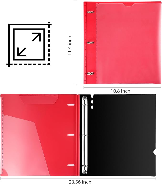 WOT I 12-Pack Telescoping 3 Ring Binder(0.75"), Expandable Flexible Binder - Patented Design for Easy Portability, Holds 8.5"x11" Paper, 4 Vibrant Colors, Perfect for School, Office&Home Organization