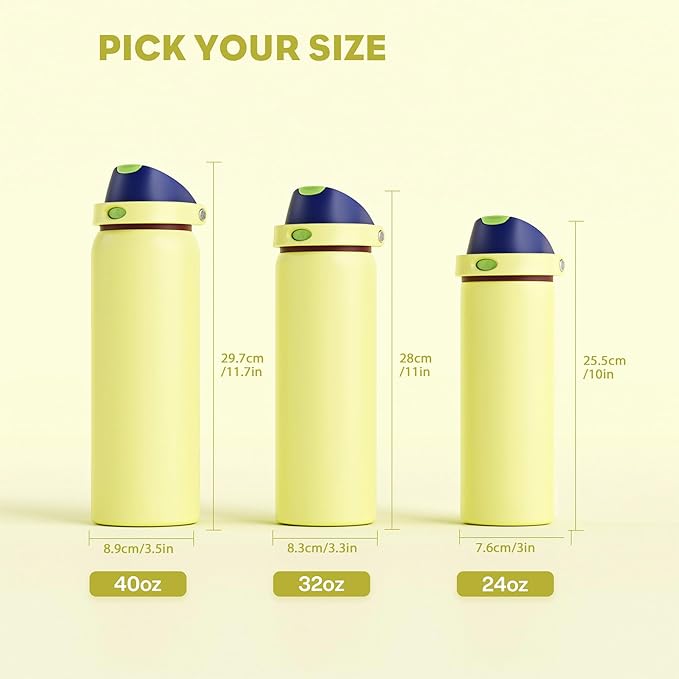 POWCAN 24 oz Insulated Stainless Steel Water Bottle: 2-in-1 Push-Button Spout & Quick-Flip Straw, Leakproof, Cold 24Hrs, Lockable, Fits Car Cup Holder, Ideal for Travel, Sports, Gift (Infinity Beam)