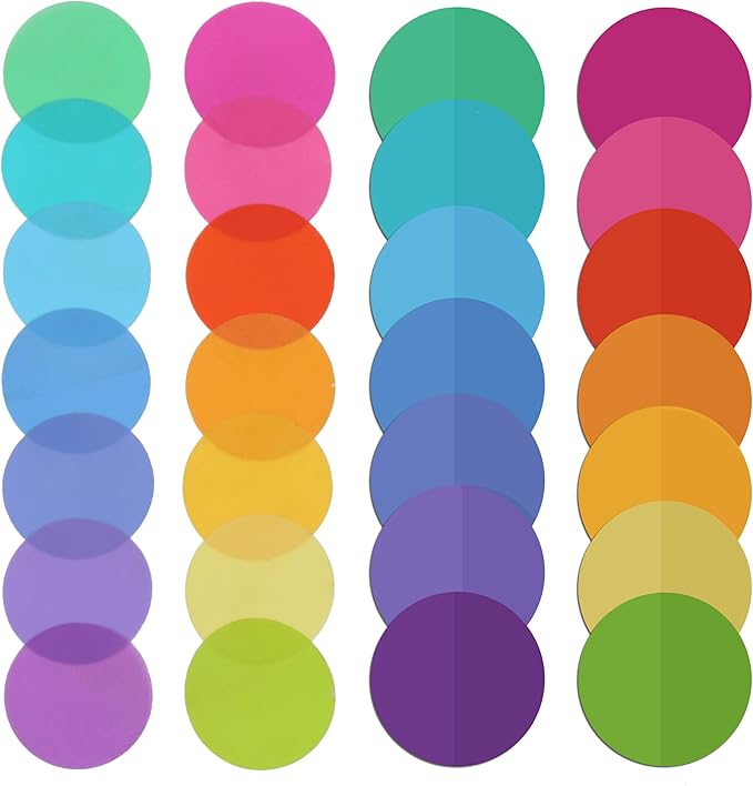 Mr. Pen- Round Transparent Sticky Notes, 1.1” Diameter, 14 Pads, 560 Sheets, Colorful, Water-Resistant See-Through Sticky Notes & Fineliner, Smooth Writing, Note Tabs for Bible Journaling, Studying