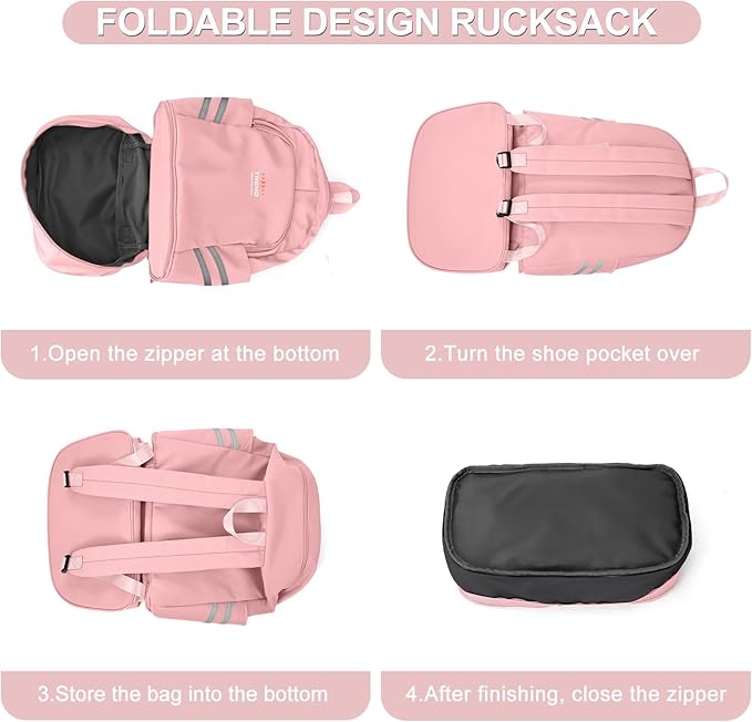 coofay Gym Backpack For Women Waterproof Sports Backpack With Shoe Compartment Lightweight Travel Backpacks Small Gym Bag Dance Volleyball Backpacks