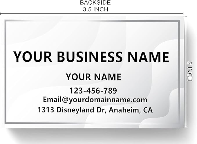 Business Cards Customizable,200 Pcs Premium Custom Cards for Business,Double Sided Personalized 3.5" X 2" Personalized Name Card No Additional Charge