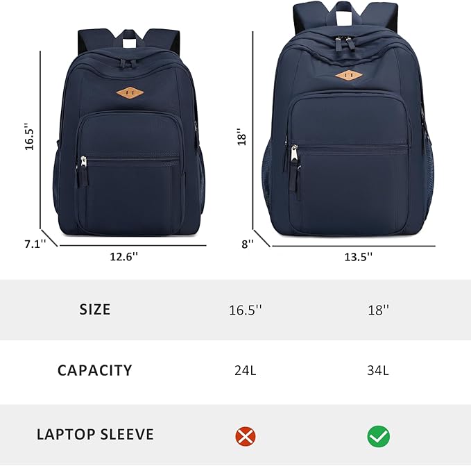 abshoo Classical Basic Travel Backpack For School Water Resistant Bookbag | For School, For School