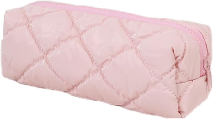 Pencil Case Aesthetic Pencil Pouch for Women Pencil Case Small | CetyVoyie Pencil Case, Pencil Pouch for Women, Pencil Case Small, Pencil Pouch Aesthetic(Quilted pink)