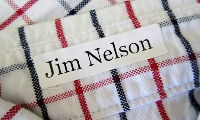 Iron On Clothing Labels (Qty 50) - Personalized with a Name and/or Number - Color, Font and Icon Choices - Laundry Safe - Comfortable - Guaranteed!