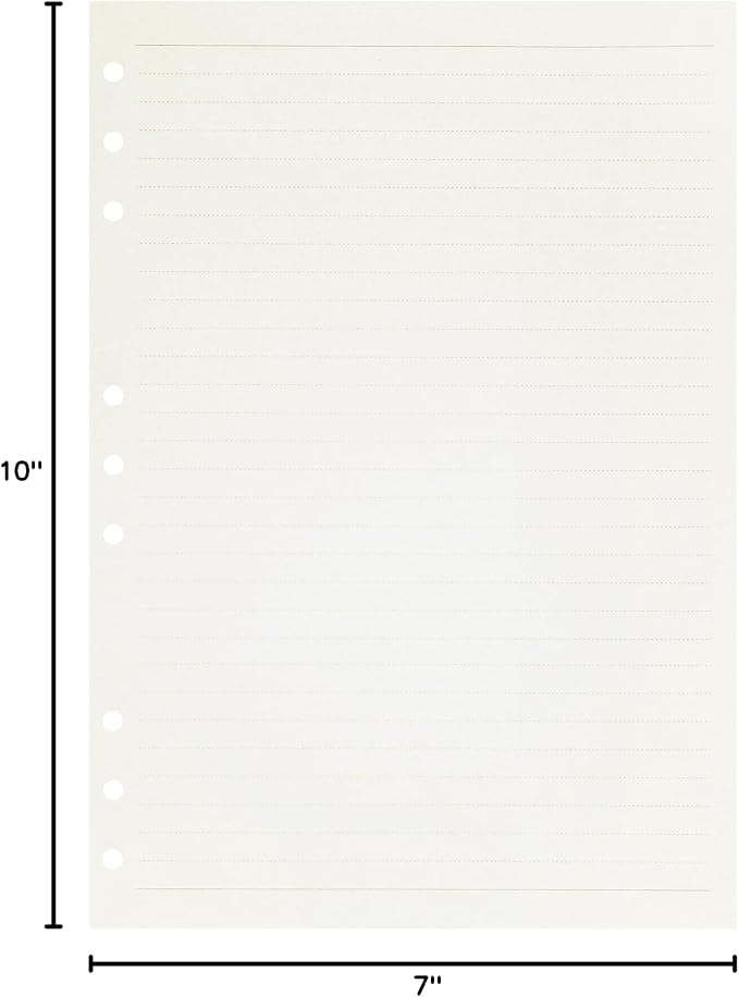 Zelten 2 Pack B5 90 Sheets/180 Pages Lined Loose Leaf Punched Paper Refills Paper for 9 Hole Binder Personal Organizer Diary Notebook Refillable Planner