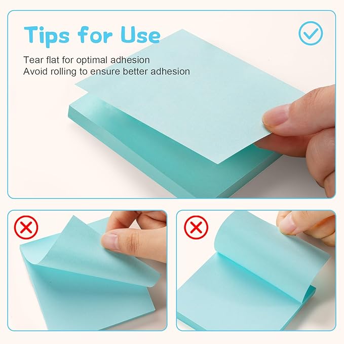 (72 Pads) Sticky Notes Bulk 3x3 Inch - 75 Sheets/Pad, 12 Assorted Colors, Easy to Post for School, Office (5400 Total Sheets)