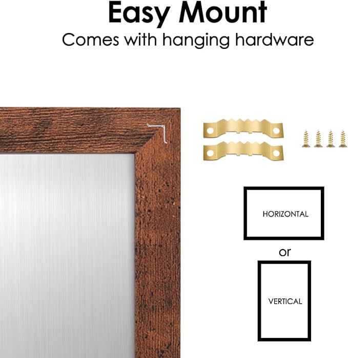 Dry Erase White Board for Wall, Magnetic Whiteboard, Hanging Board for Decoration/Planning/Drawing/Memo,for Office/School/Home11.8" x 15.7"-Walnut Brown